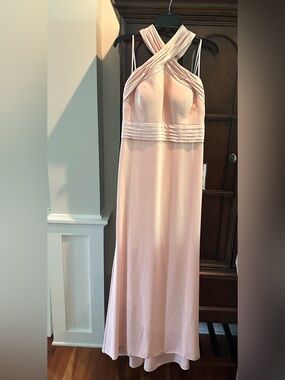 Eliza J Blush Pink Pleated Waist Evening Dress